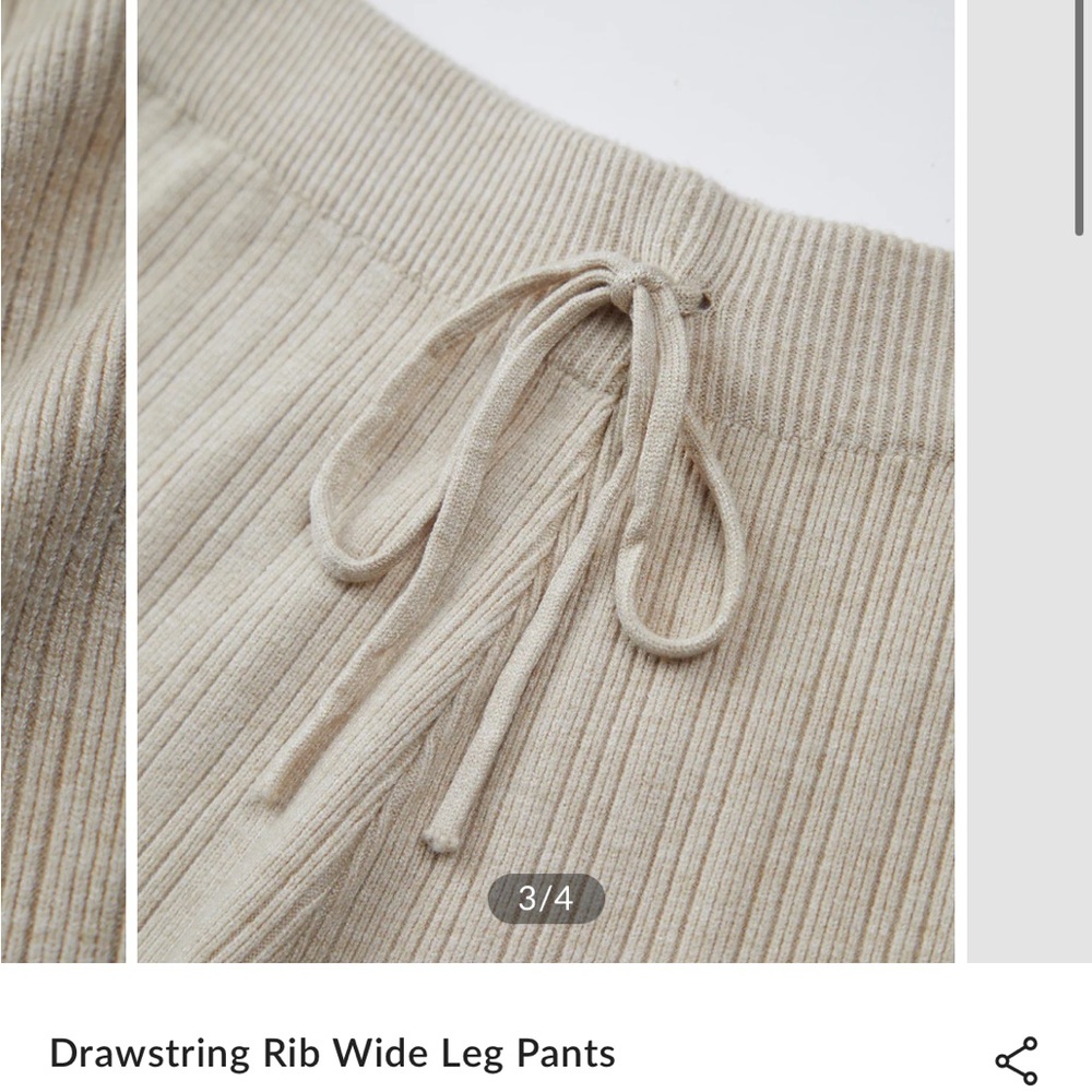 Wide Leg Ribbed Comfy Pants - Picture 5 of 5
